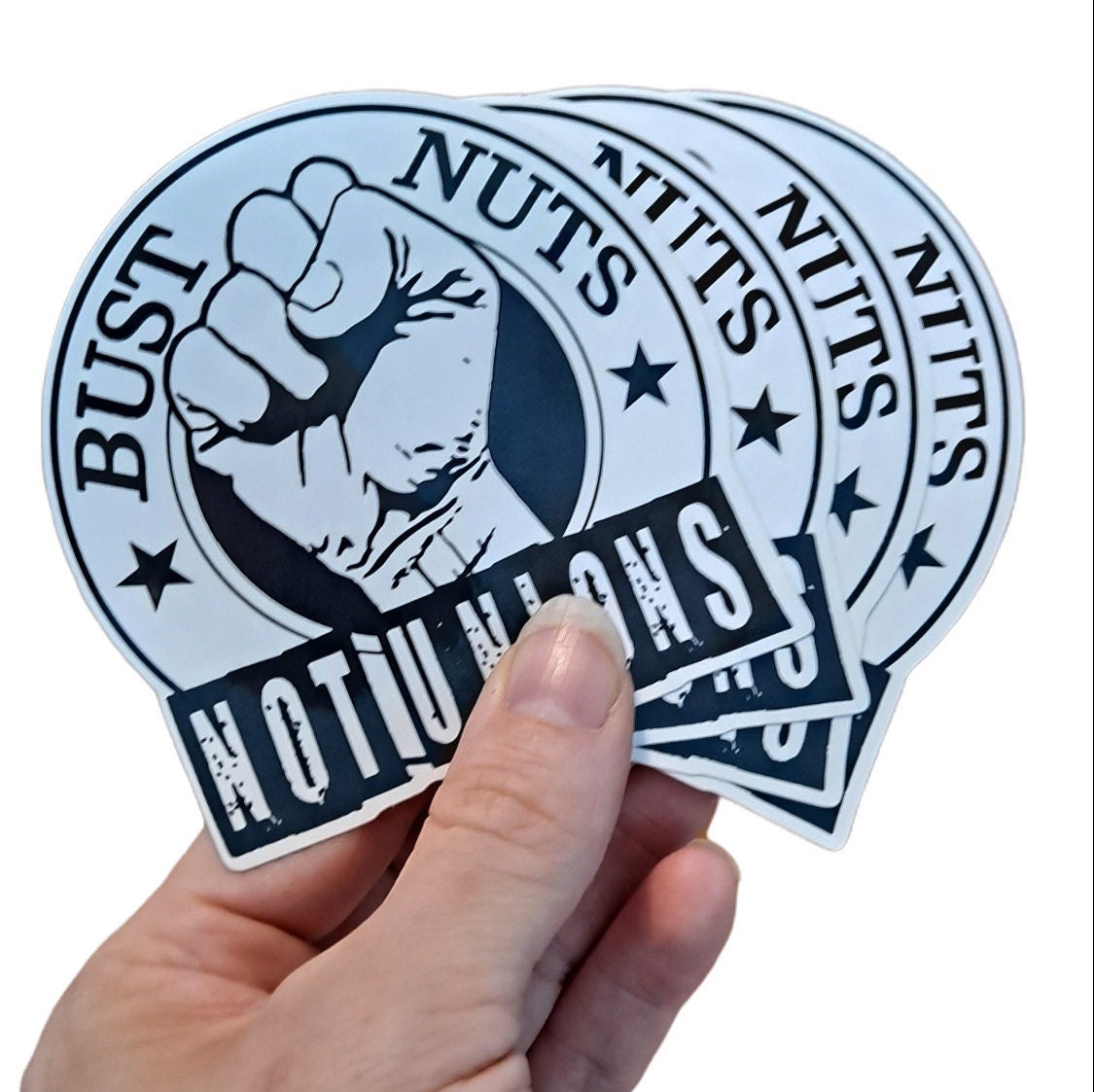 Bust Nuts Not Unions Sticker