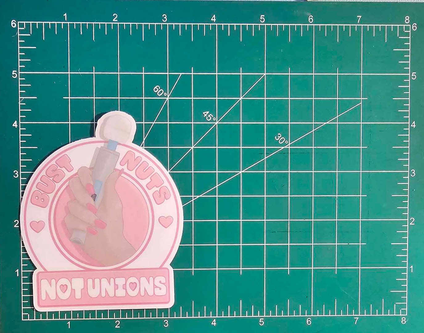 Bust Nuts Not Unions Sticker (Pink Variation)