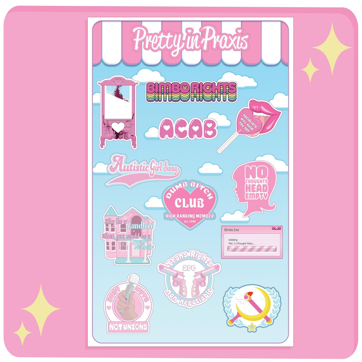 Bimbo Sticker Sheet 12 Stickers