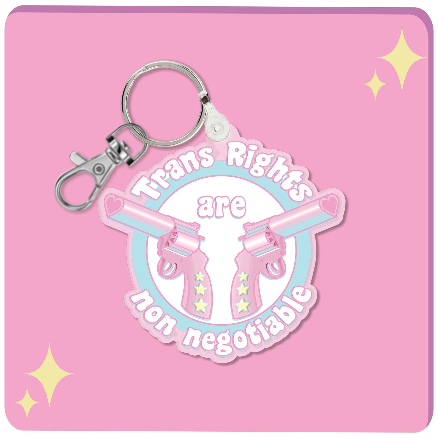 Trans Rights Keychain
