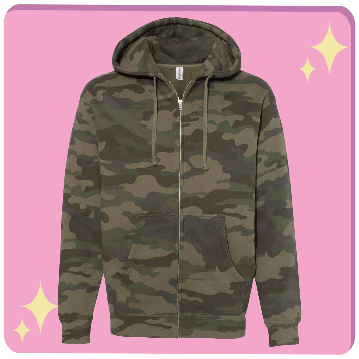 Trans Rights Camo Zip Up Hoodie