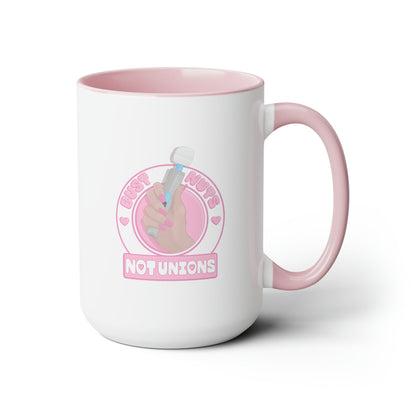 Bust Nuts Not Unions Mug (Pink)
